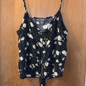 Black PolkaDot Daisy Cami